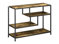 Mesa consola de estilo industrial con 4 niveles y 3 estantes, 99 cm