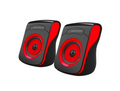 Set 2 Pc 2.0 2X3W Altavoces Usb Negro/Rojo Flamenco