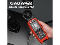 Anemómetro Digital Tasi Ta642a, Medidor De Velocidad Del Viento Con Pantalla Lcd Y Termómetro Portátil.