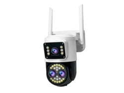 Cámara de seguridad inteligente inalámbrica para uso en interiores y exteriores.