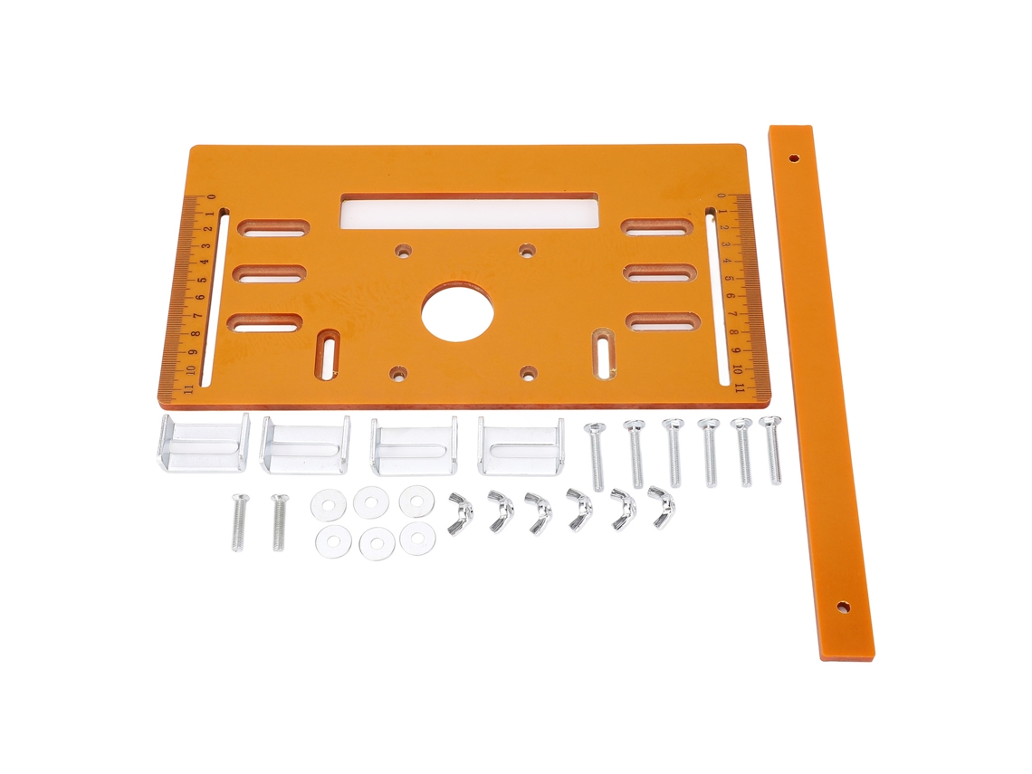 Placa Base Para Máquina De Corte De 4 Pulgadas, Plana A 90° Y Oblicua A 45°, 28 X 15 Cm. Herramienta Para Trabajar La Madera.