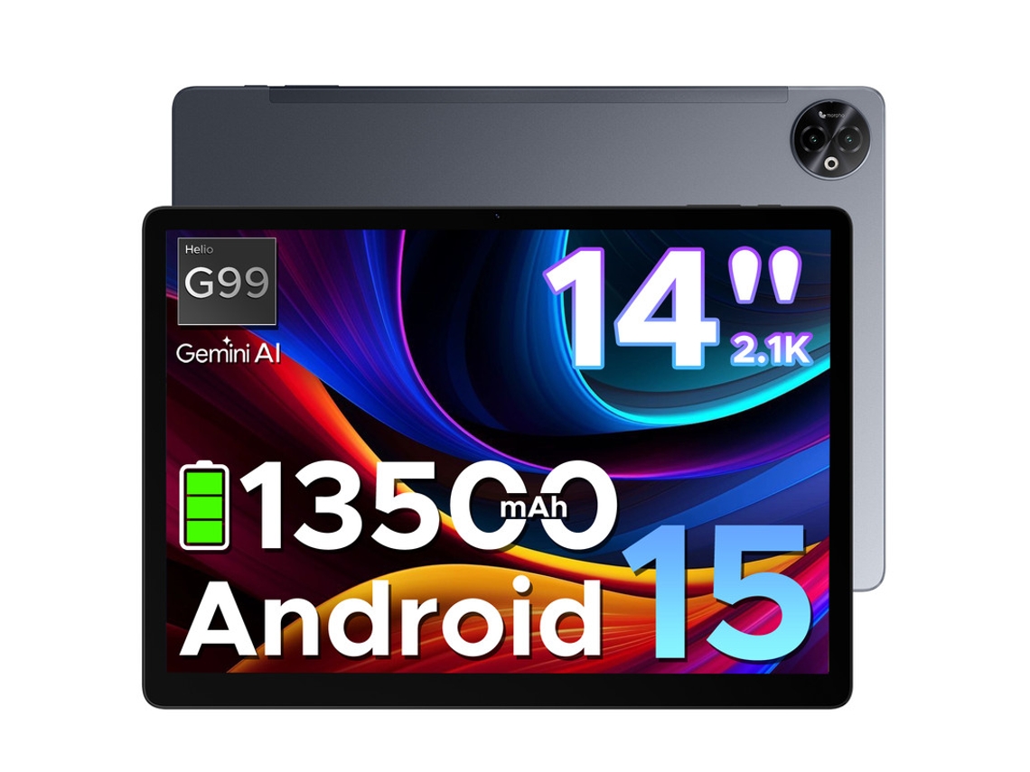 Tableta Doogee Tab E3 Max de 14 pulgadas con Android, 15/32 GB de RAM, 256 GB de ROM, GPS, batería de 13500 mAh, 4 GB de RAM, LTE