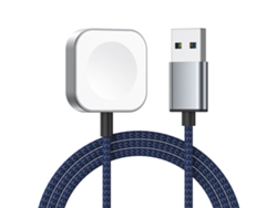 Cargador inalámbrico magnético de carga rápida con interfaz USB para Apple Watch SE 3 (azul)