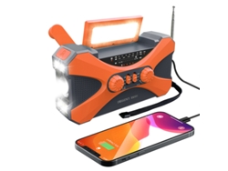 Rádio Multifuncional de 10000mah com Energia Solar e Manivela MDUG (laranja)