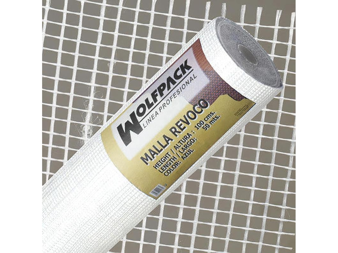 Malla Revoco Blanca Rollo 50 mt. x 1metro / 4 x 4.5 mm WOLFPACK LINEA PROFESIONAL