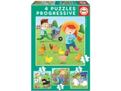 Puzzle EDUCA Progresivo Animales de la Granja (Edad Mínima: 3 Años - 0 Piezas)
