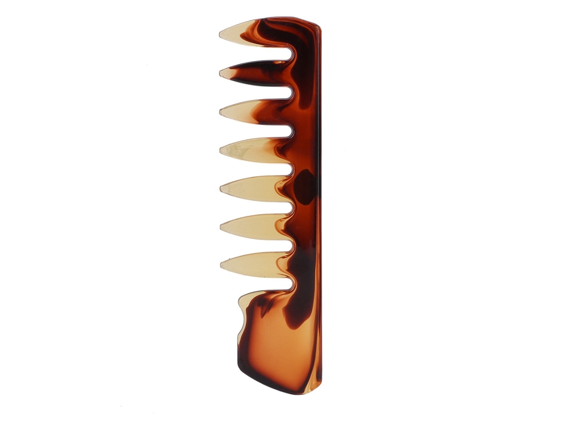 Peine De Resina Para Cabello Graso De Dientes Anchos Antiestático Para Hombres Retro Peine De Peluquería 3
