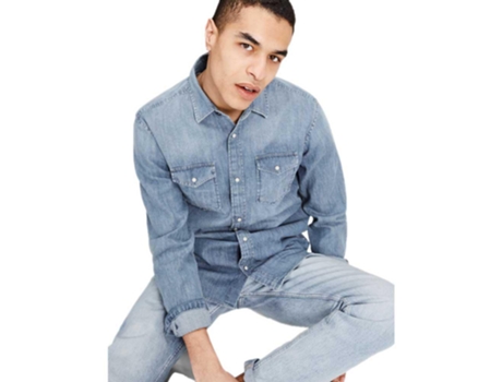 Camisa Vaquera JACK AND JONES (XXL - Azul)