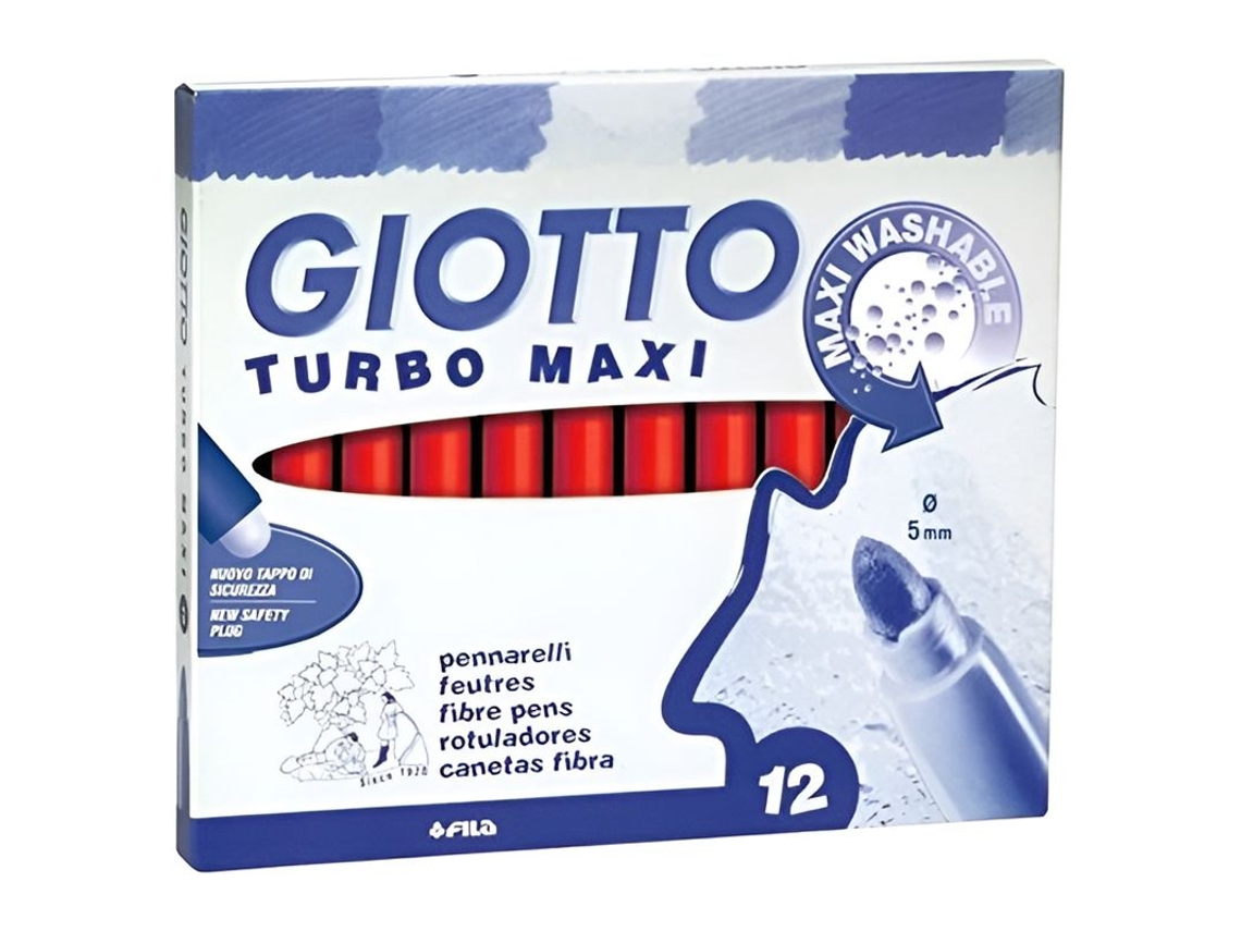 GIOTTO Rotulador Turbo-Maxi - Rojo - 12 Uds.