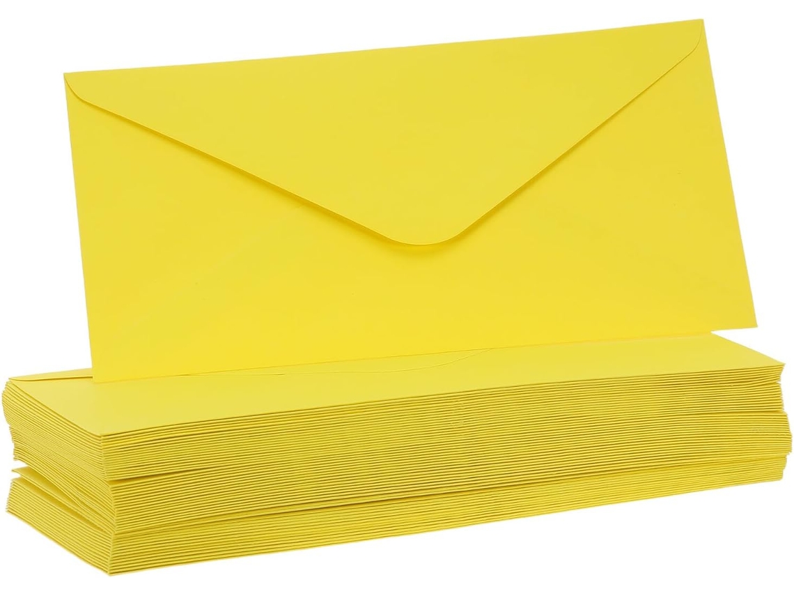 Paquete De 50 Sobres Amarillos Autoadhesivos, Tamaño 225 X 11 Cm, Sobres Autoadhesivos.