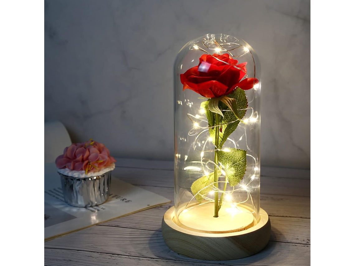XYVONA A Rosa Da Bela E A Fera, Rosa Eterna Em Domo De Vidro