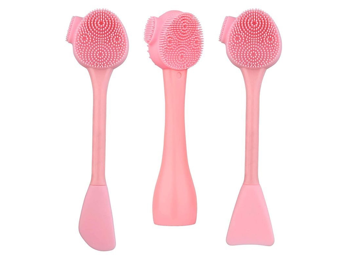 Cepillo Limpiador De Silicona 4 En 1 Para Una Exfoliación Profunda Y Suave, Doble Cepillo (rosa)