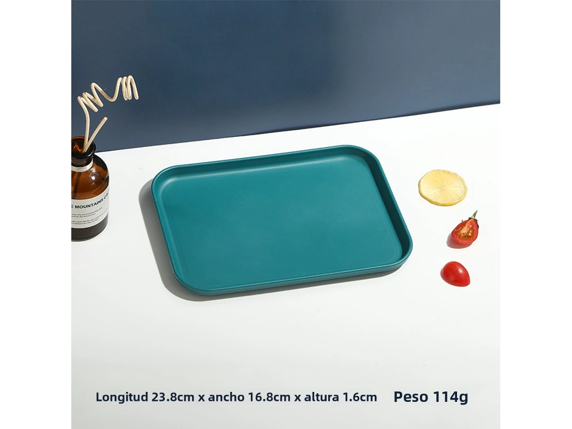 (verde Oscuro S) Bandeja Rectangular De Plástico Para Restaurantes Y Hogares, Utilizada Para Contener Té Y Vasos.
