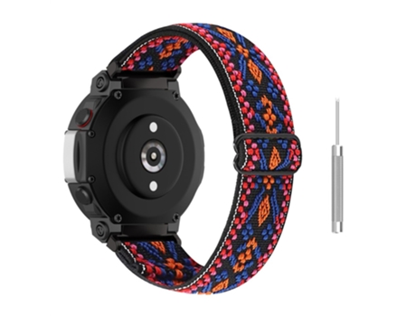 Correa de nailon trenzado transpirable estilo étnico ajustable para Huami Amazfit T-Rex 2 - rosa/naranja