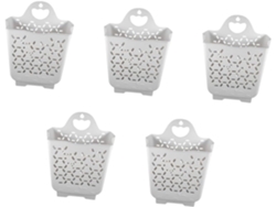 5 Piezas, Contenedor De Pp, 5 Piezas De Cesto De Ropa Plegable Para Montaje En Pared