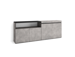 Aparadores para salón 200x75x35cm 4 Puertas Armario zapatero Cemento
