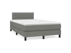 Maison Exclusive - Cama Box Spring Con Colchón Tela Gris Oscuro 120x200 Cm