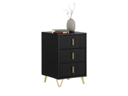 SOBUY FBT115-L-SCH Mesita De Noche Con 3 Cajones 40x40x63 Cm Negro