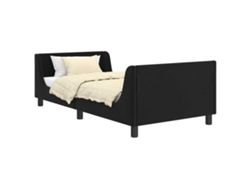 Maison Exclusive - Cama Para Niños Con Cabecero Negro 90 X 190 Cm Terciopelo