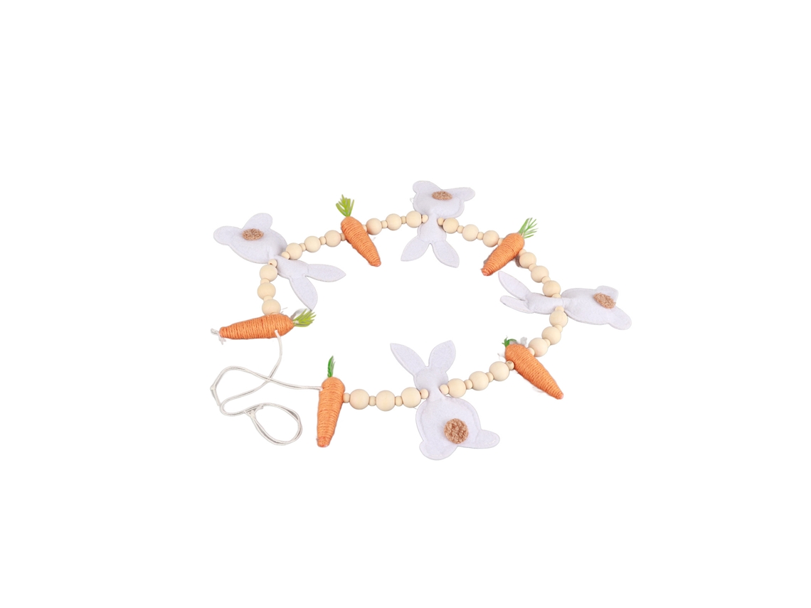 Corona de zanahorias y conejitos de Pascua para la decoración del hogar