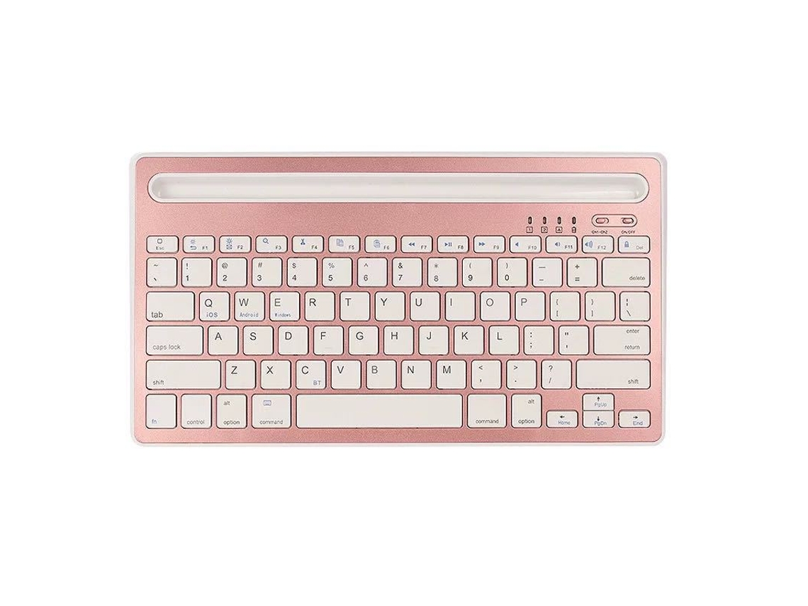 Teclado Bluetooth dual inalámbrico Yuysan con ranura para tarjetas, oro rosa