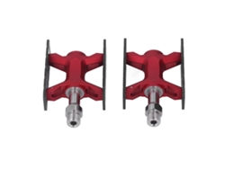 Pedales Planos Antideslizantes Y Antioxidantes Para Bicicleta, Ligeros, Con Rodamientos Du, Para Bicicleta De Montaña Y Plegable, 1 Par, Color Rojo.