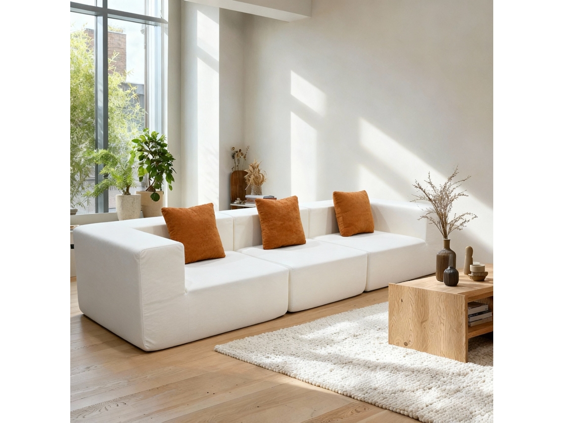 Sofá Coco Living Pure 3 plazas Blanco Naranja COCO SPA