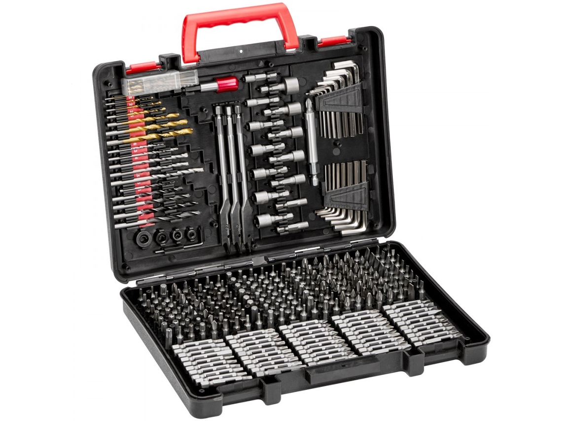 Kit de reparación de 318 piezas con brocas para madera, metal, mampostería y brocas CR-V de alta resistencia con organizador de Tekmaquinas