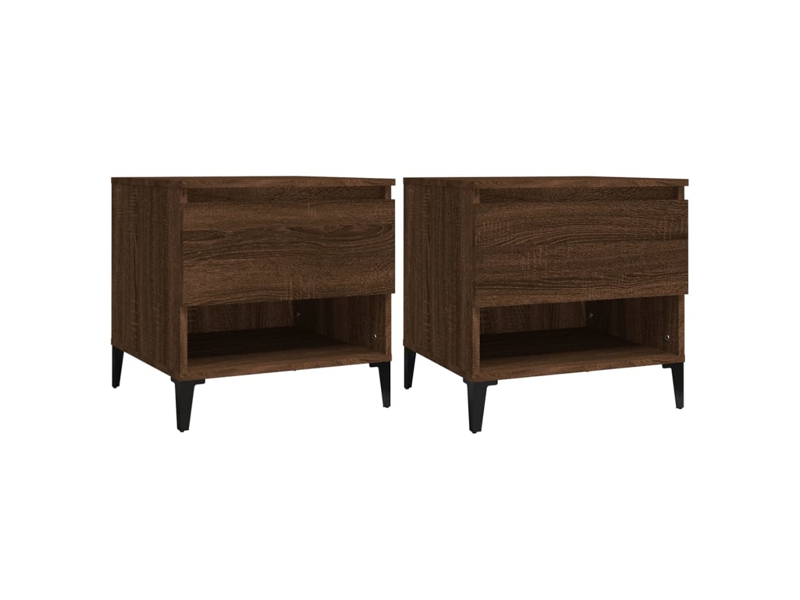 Conjunto de mesa auxiliar MAISON EXCLUSIVE, derivados de madera de roble, marrón, 50x46x50 cm