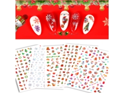 Pegatinas navideñas autoadhesivas transferibles para uñas, ideales para manicuras, mujeres y niños.