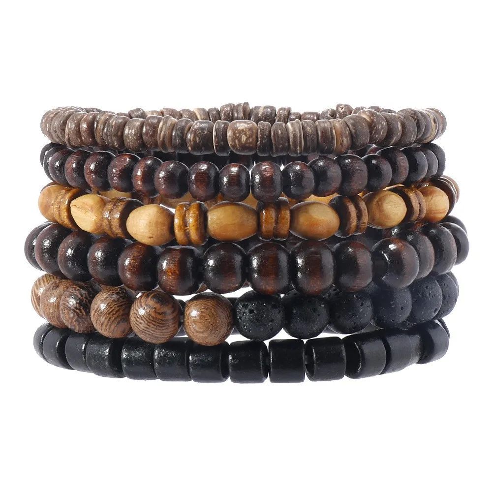 Pulsera De Cuentas De Madera, Pulsera Con Cruz Del Árbol De La Vida Para Meditación Y Yoga