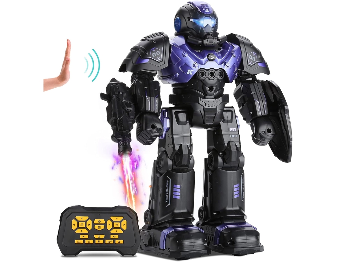 Brinquedos de Robô Rc Brinquedo de Robô Rc Programável com Detecção de Gestos Falando Dançando Roxo GERTIZ