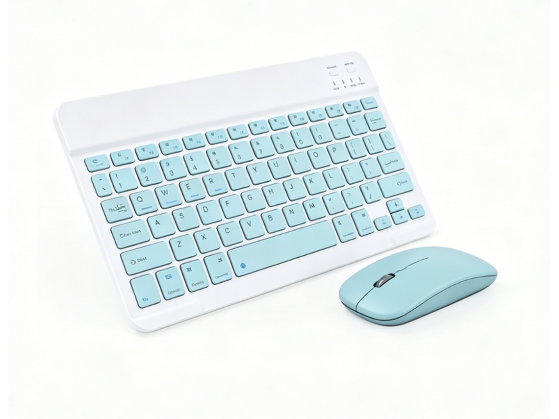 Conjunto Teclado Y Ratón Inalámbrico Verde, Teclas De Chocolate, Batería De Larga Duración, Para Viajes