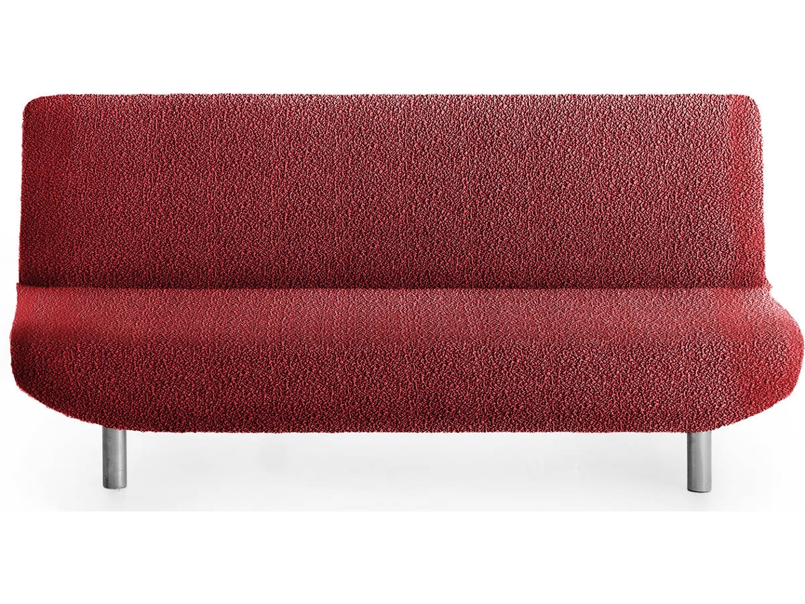 Funda Multielástica para Sofá Cama Clic-clac 3 Plazas MILICA Tejido Adaptable Spongy Rojo