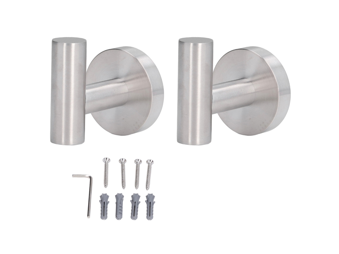 2 Ganchos De Pared De Acero Inoxidable Para Toallas Y Albornoces, Diseño Redondo, Para Baño.