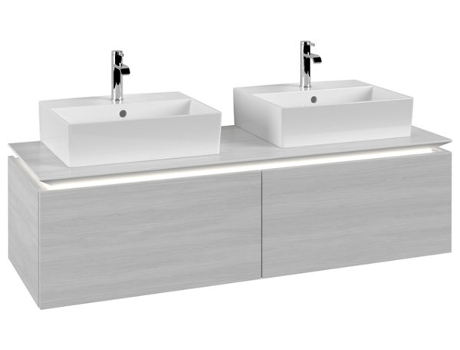 Villeroy &amp Boch Legato Vanity unit B668 1400x380x500mm 2 lavabos iluminación LED