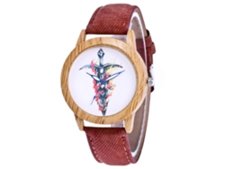 Reloj De Cuarzo Analógico De Moda Clásico Simple Con Correa De Pu Para Mujer (café)