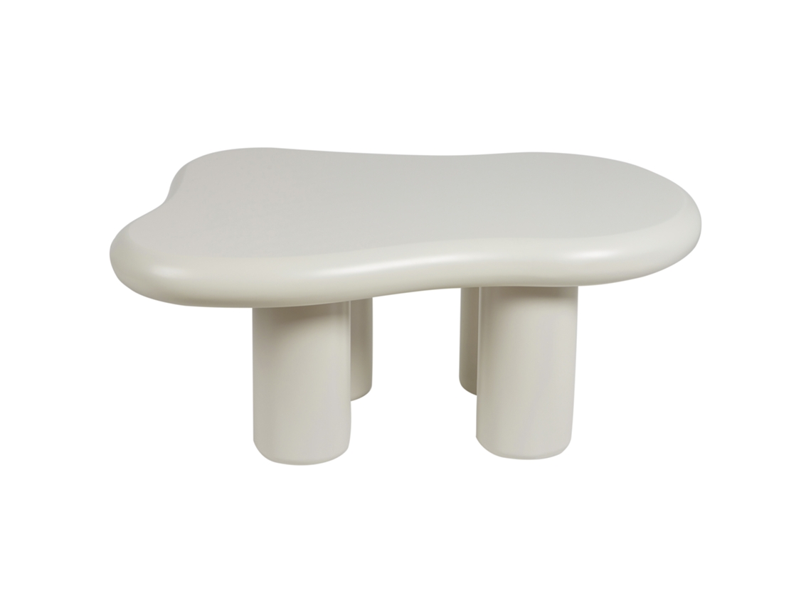 Mesa de diseño moderno BELIANI Ondle de MDF Blanco 92x67x40