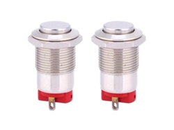 2 Piezas Llave De Botón De Metal 2 Pines Latching Impermeable 12mm Alto Flush Suministros Electrónicos