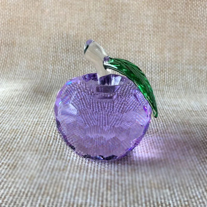 Adorno De Manzana De Cristal (morado, 40 Mm), Adorno Esférico De Vidrio Multifacético.