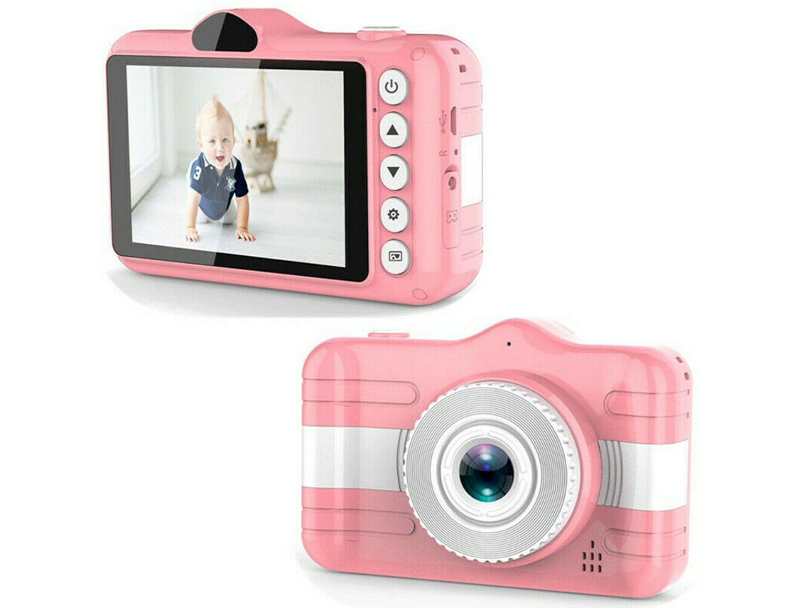 SZSMART  Mini Câmara Digital Filmadora  Recarregável para Crianças (Rosa)