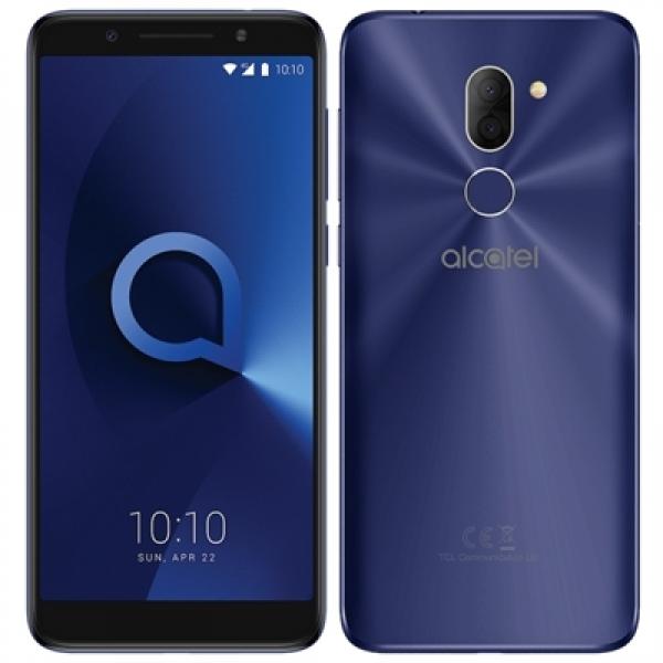 Alcatel 3x 332gb azul libre smartphone core 1.28 ghz android n 5.7 hd+ 189 1440x720p 4g de 13+5 mpx y frontal 5mpx 3gb 32gb 4 3 5 1c 32