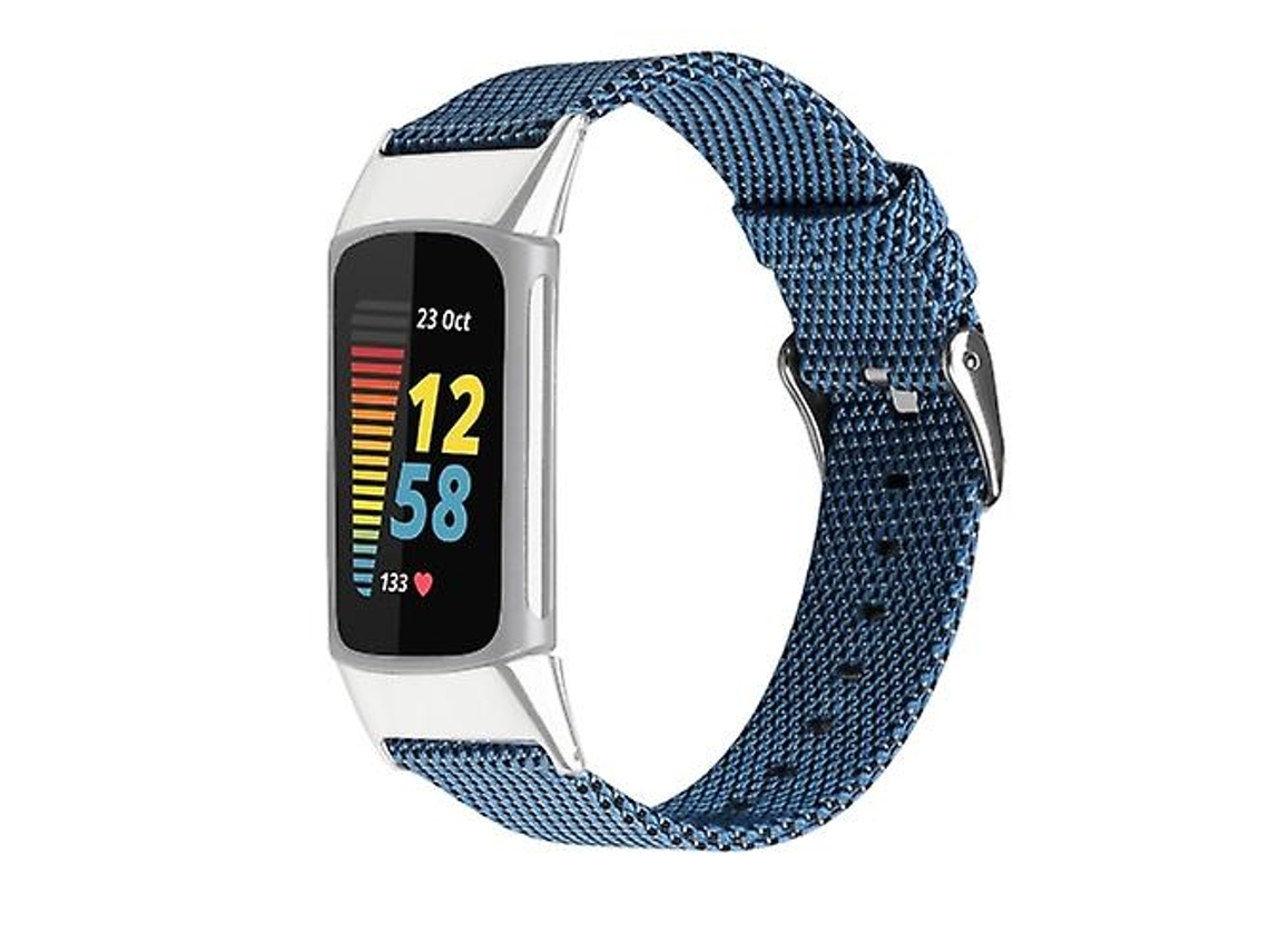 Pulsera para Fitbit Charge 5, correa de nailon y lona azul Chennnls