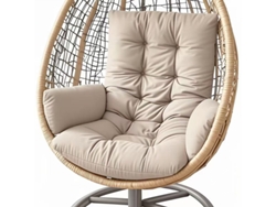 Cojín Para Silla Colgante Con Reposabrazos, Grueso, Suave Y Cómodo Para Jardín, Exteriores E Interiores Caqui
