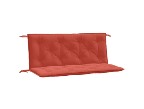 Cojín De Banco De Jardín VIDAXL Rojo Tela (120x50x7 cm)