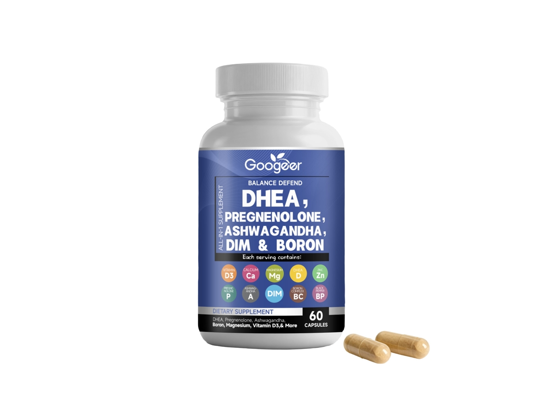 Cápsulas de suplemento oral de DHEA y pregnenolona