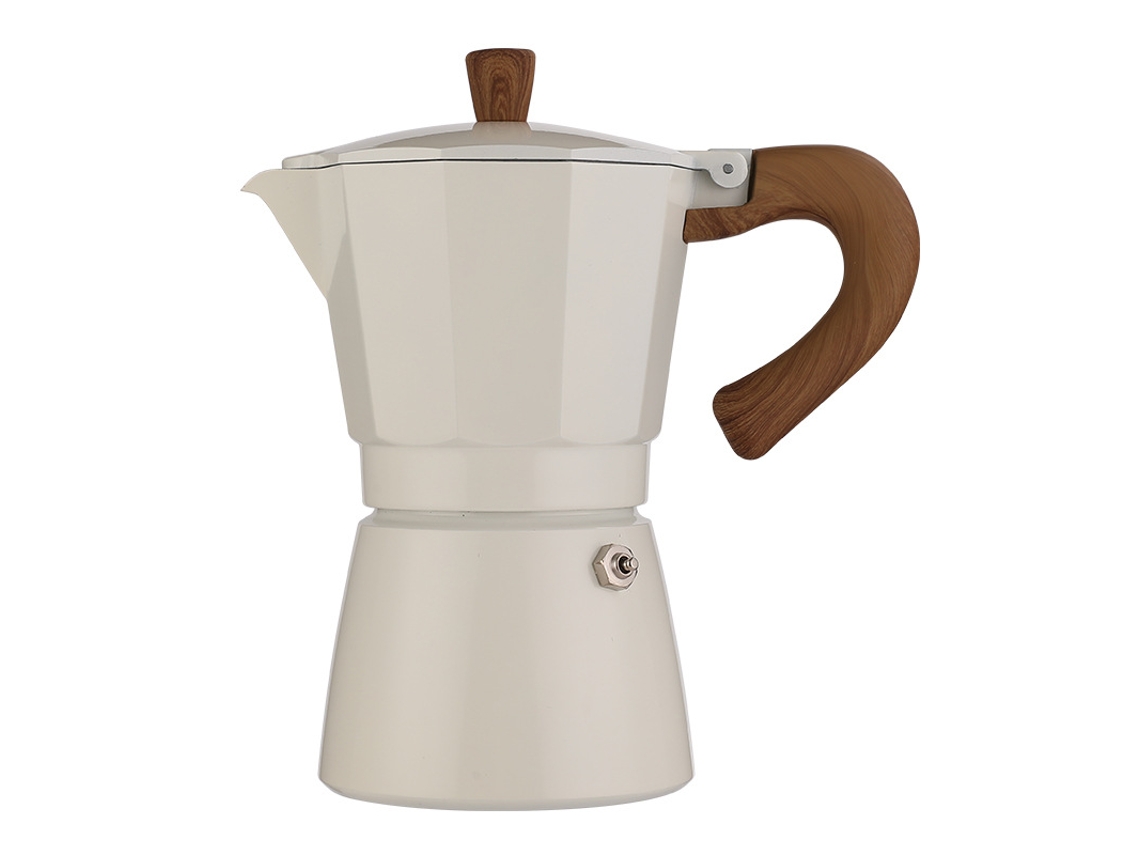 Cafetera italiana moka de 300 ml para estufa, ideal para capuchino o café con leche Eifson (blanca)