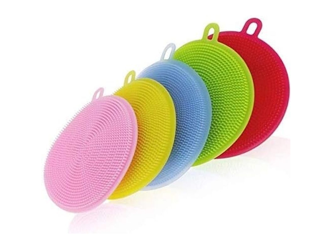 5 Unidades De Esponja De Silicona Antibacteriana Multiusos Resistente Al Calor Para La Cocina