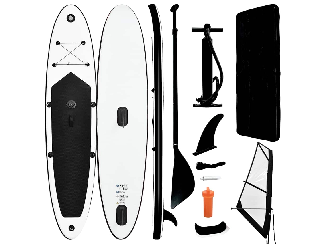 Tabla de paddle surf inflable VIDAXL  con vela negro y blanco