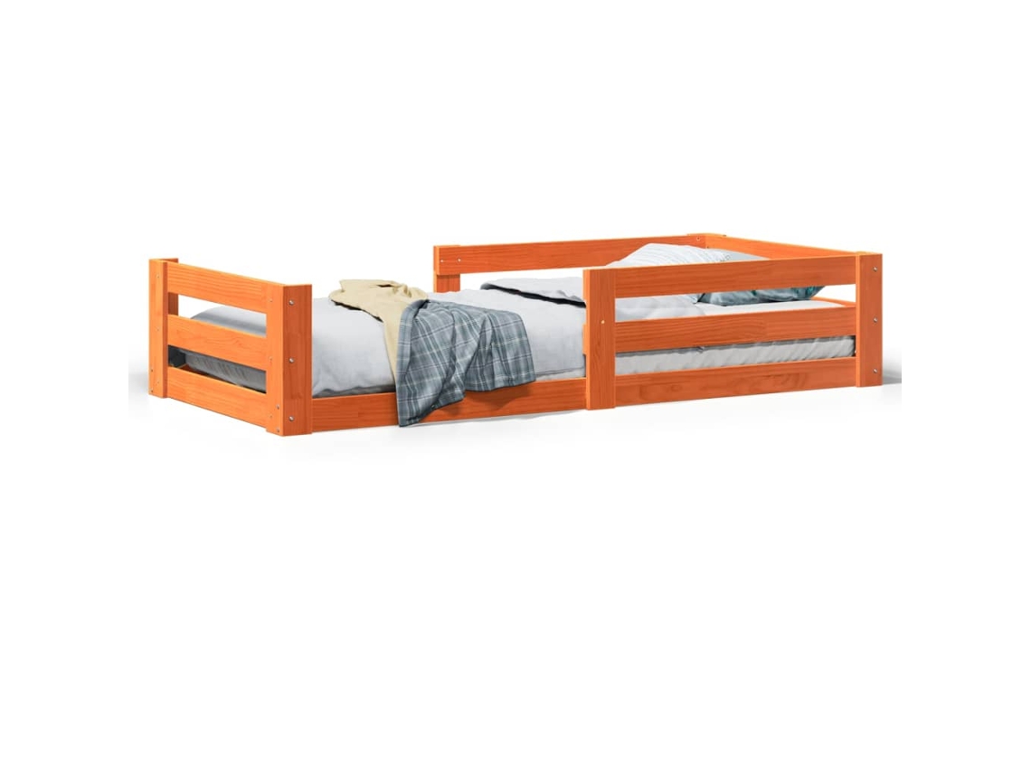 Maison Exclusive - Estructura De Cama Sin Colchón Madera Maciza Marrón 75x190 Cm